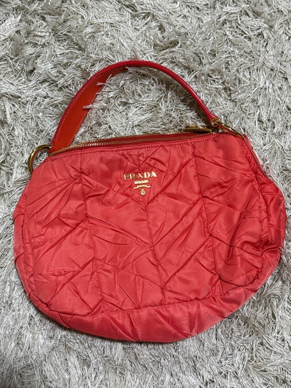 Prada Vintage Zip Handbag Tessuto Orange
Nylon Handbag - Picture 2 of 8